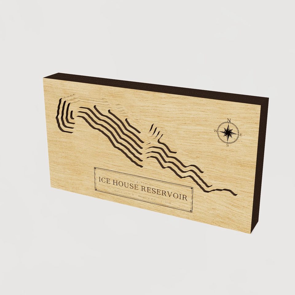 Ice House Reservoir 3D wood map, hero view