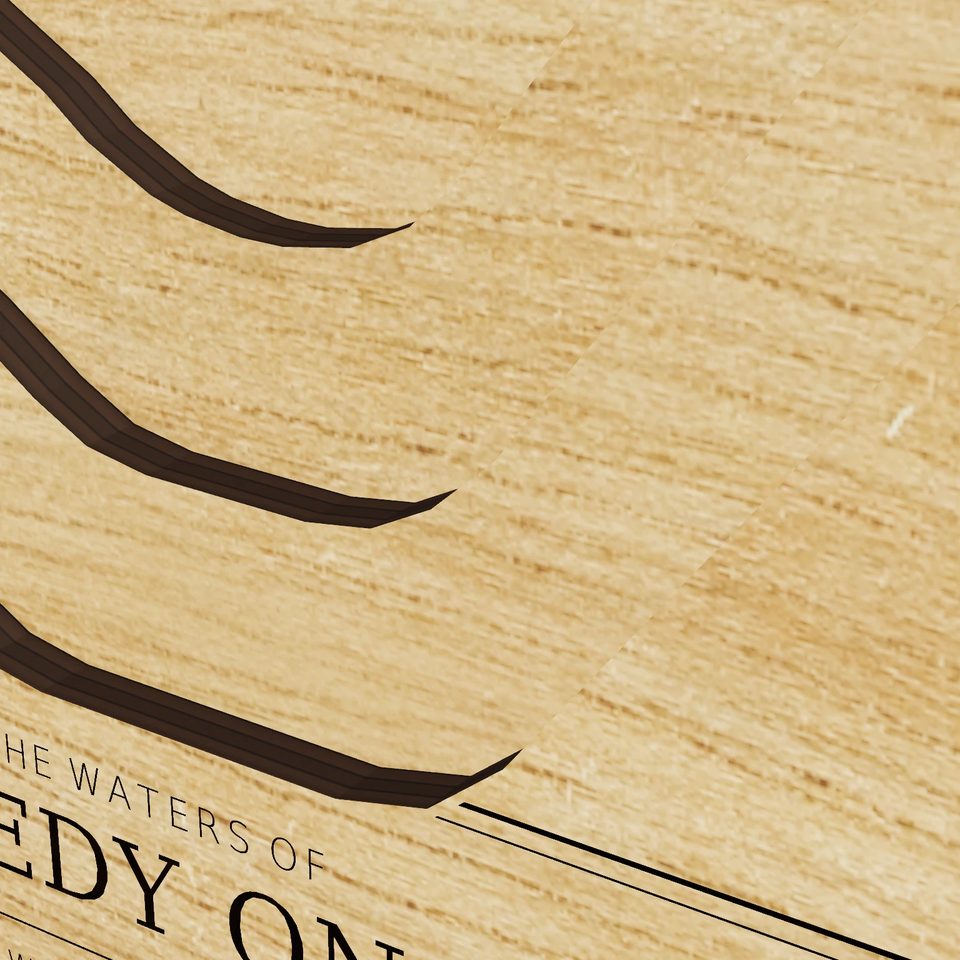 Jacqueline Kennedy Onassis Reservoir 3D wood map, detail view