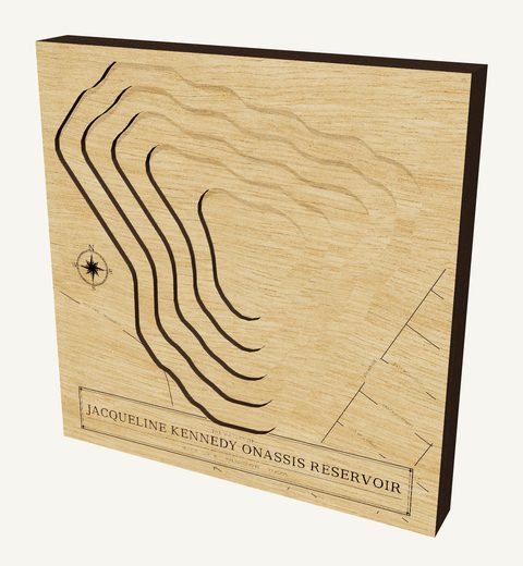 Jacqueline Kennedy Onassis Reservoir wood map