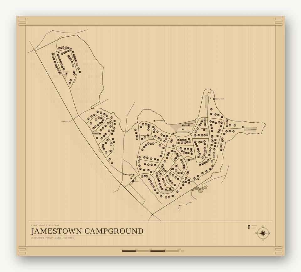 Jamestown Campground map, card view