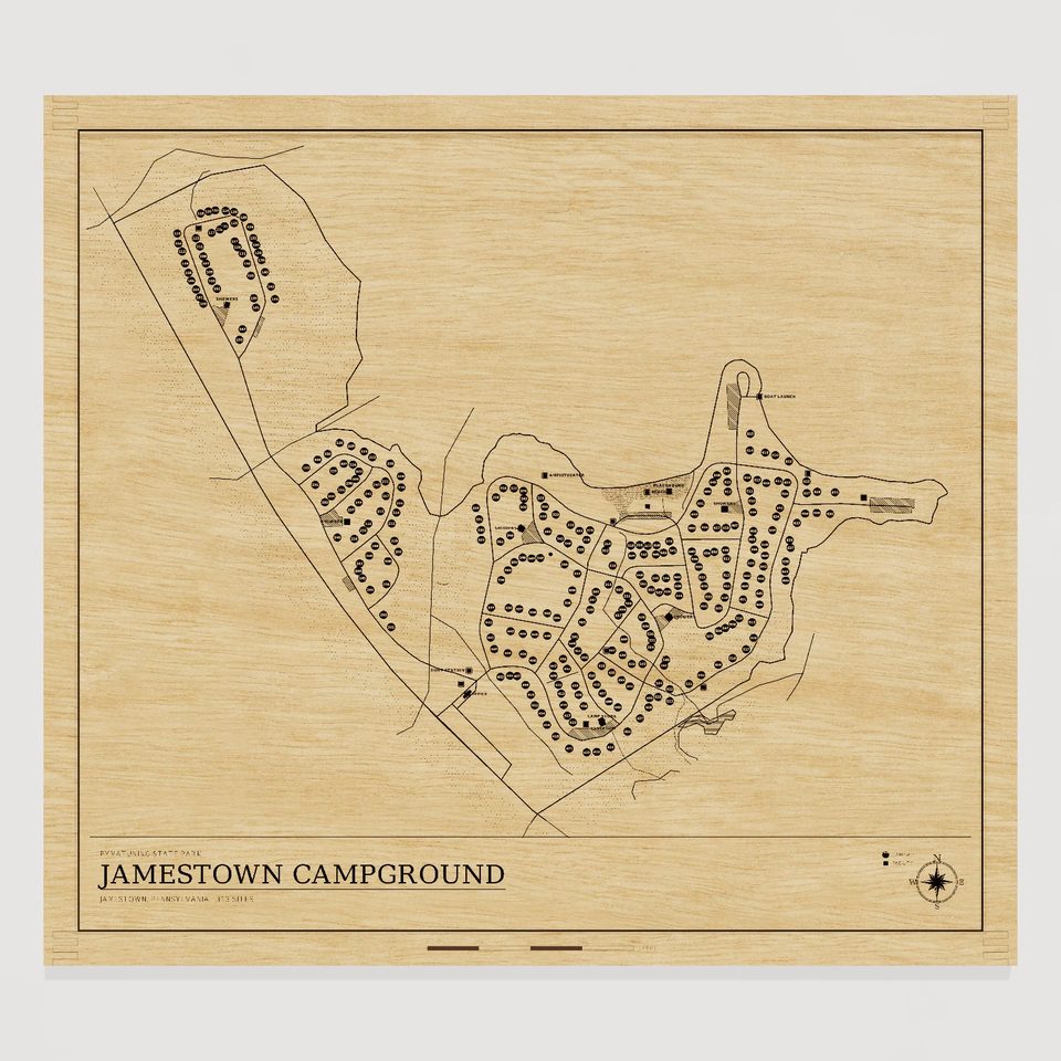 Jamestown Campground map, front view