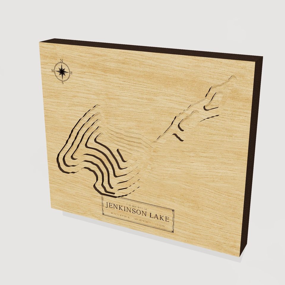 Jenkinson Lake 3D wood map, hero view
