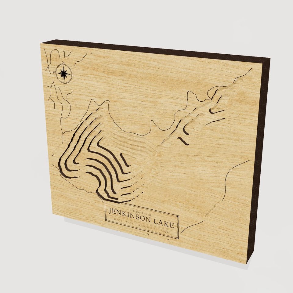 Jenkinson Lake 3D wood map, hero view