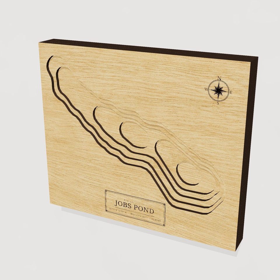 Jobs Pond 3D wood map, hero view