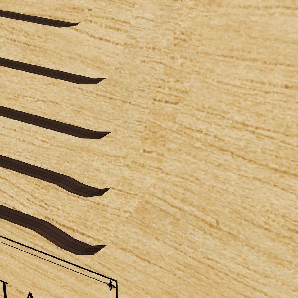 Josephine Lake 3D wood map, detail view