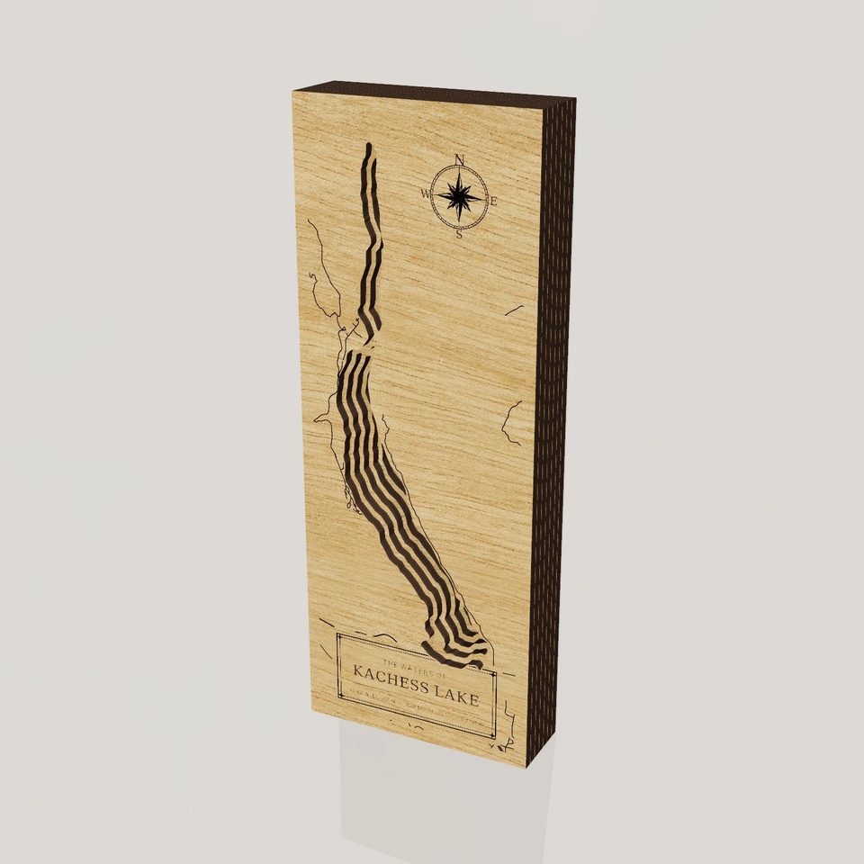 Kachess Lake 3D wood map, hero view