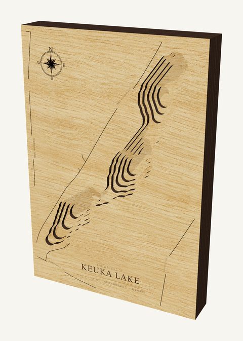 Keuka Lake wood map
