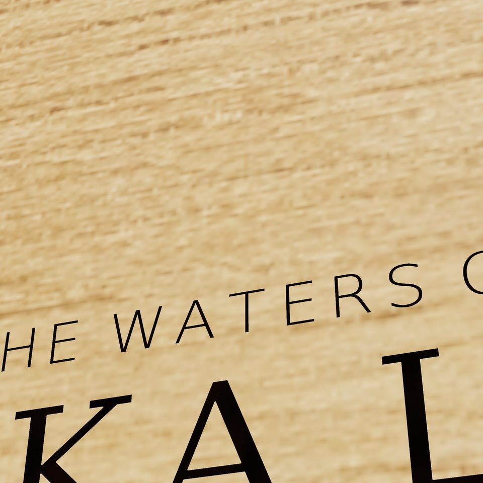 Keuka Lake 3D wood map, title view
