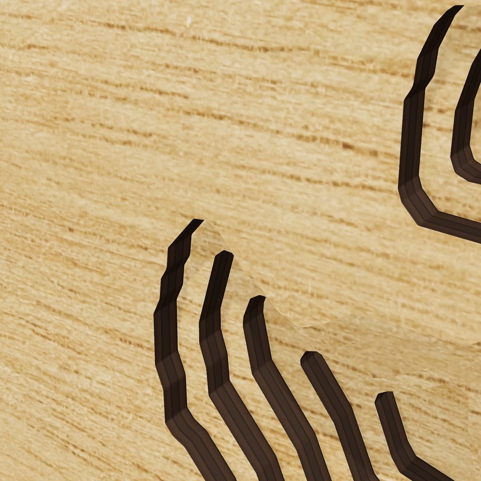 Kings Mountain Reservoir 3D wood map, detail view