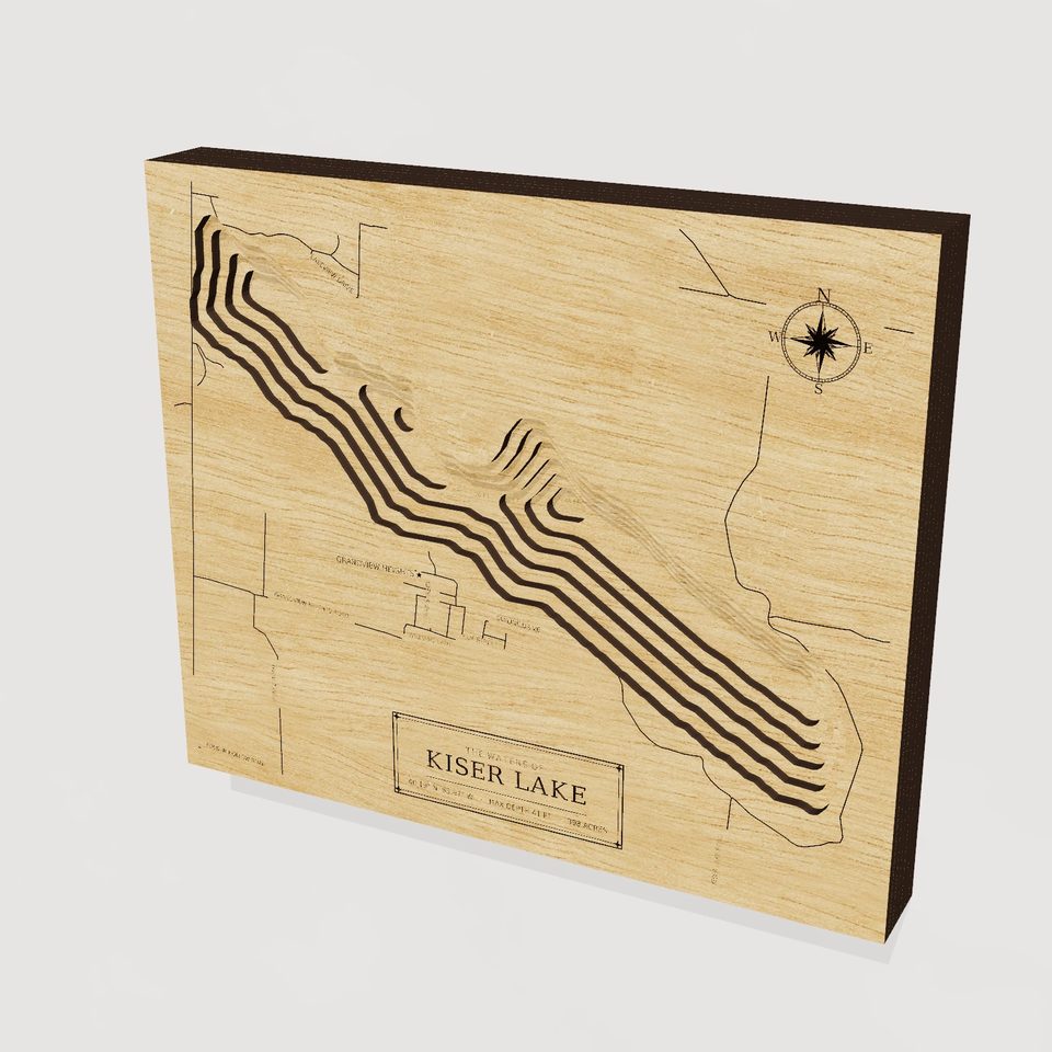 Kiser Lake 3D wood map, hero view