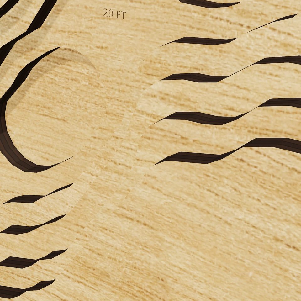 Kittatinny Lake 3D wood map, detail view