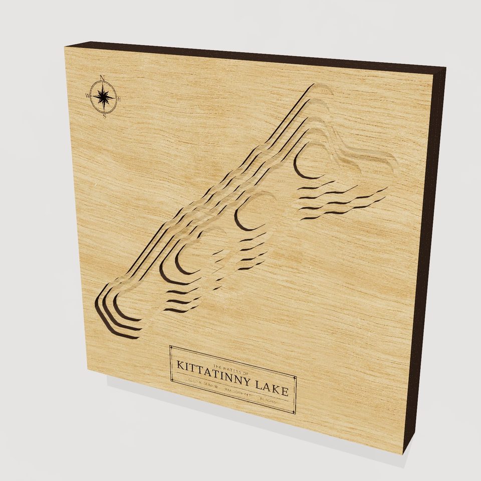 Kittatinny Lake 3D wood map, hero view
