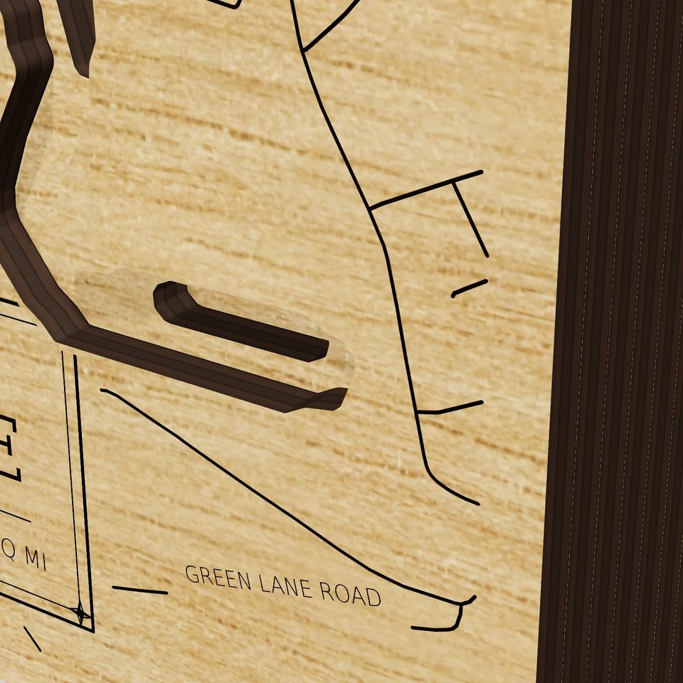 Knight Lake 3D wood map, detail view