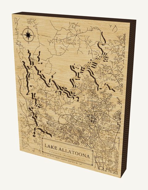 Lake Allatoona wood map