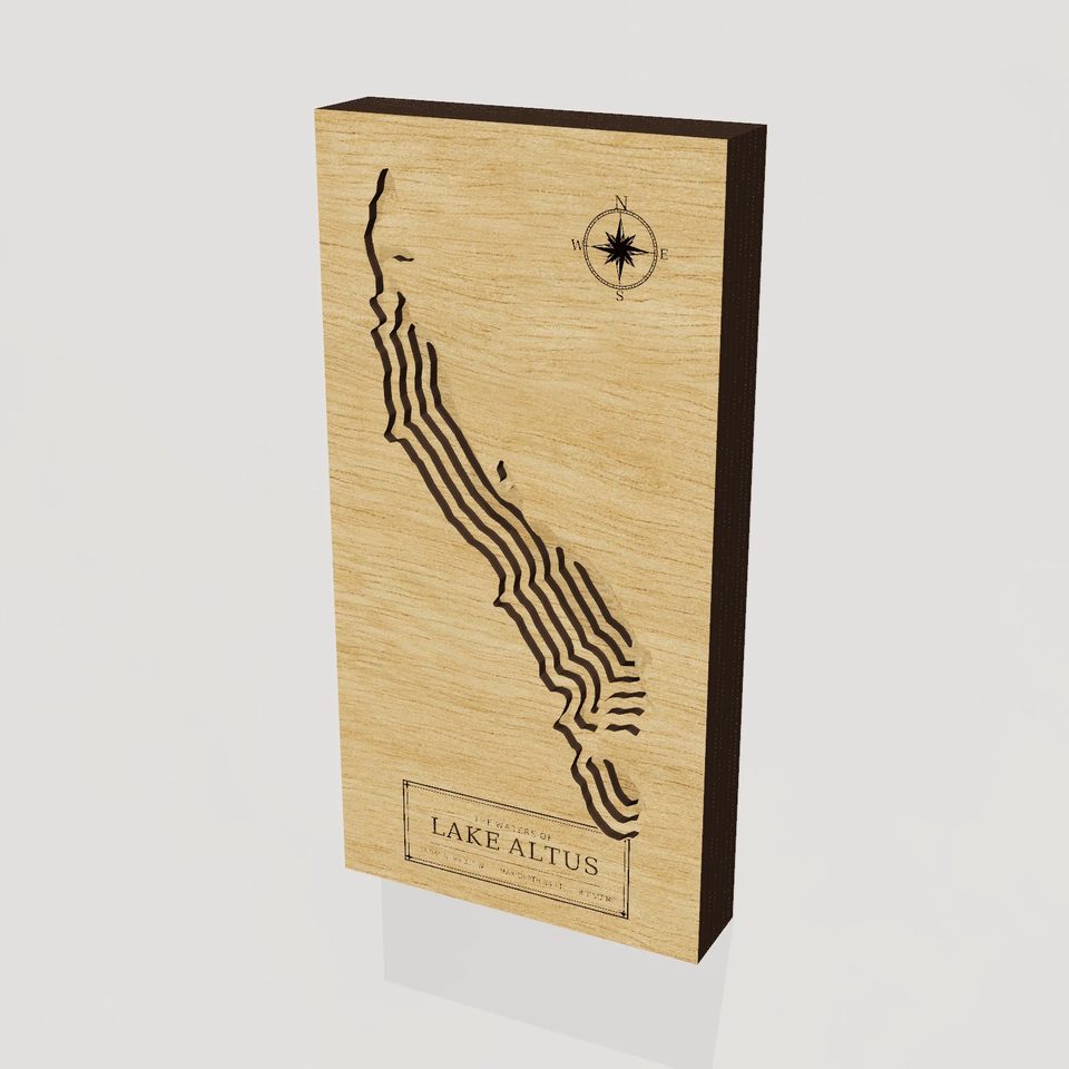 Lake Altus 3D wood map, hero view
