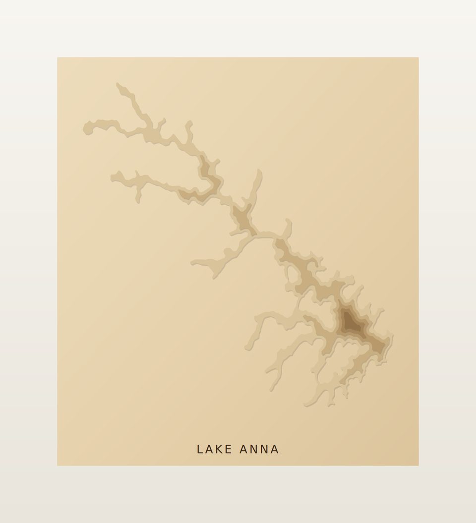 Lake Anna 3D wood map, preview view
