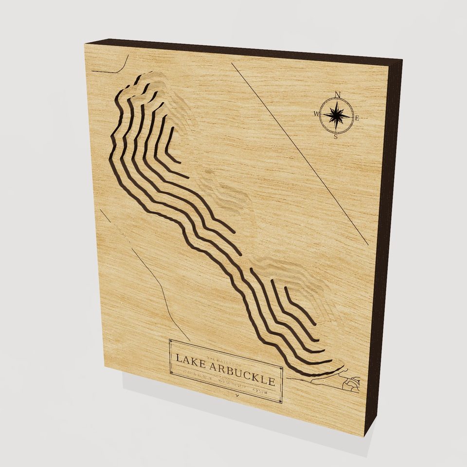 Lake Arbuckle 3D wood map, hero view