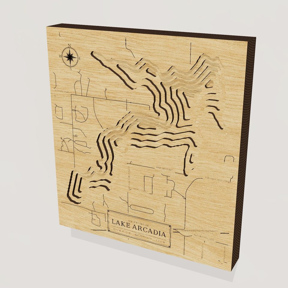 Lake Arcadia 3D wood map, hero view