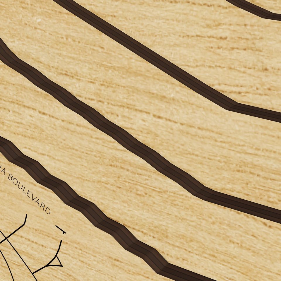 Lake Ariana 3D wood map, detail view