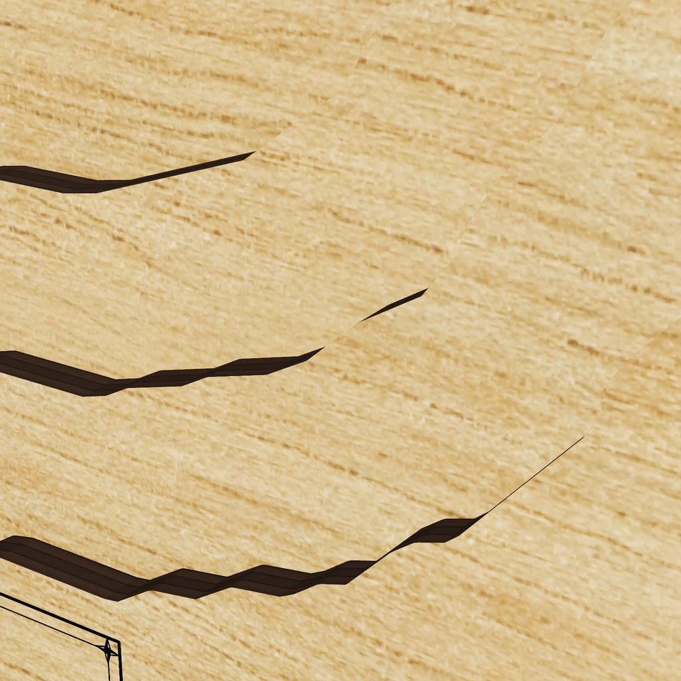 Lake Arietta 3D wood map, detail view
