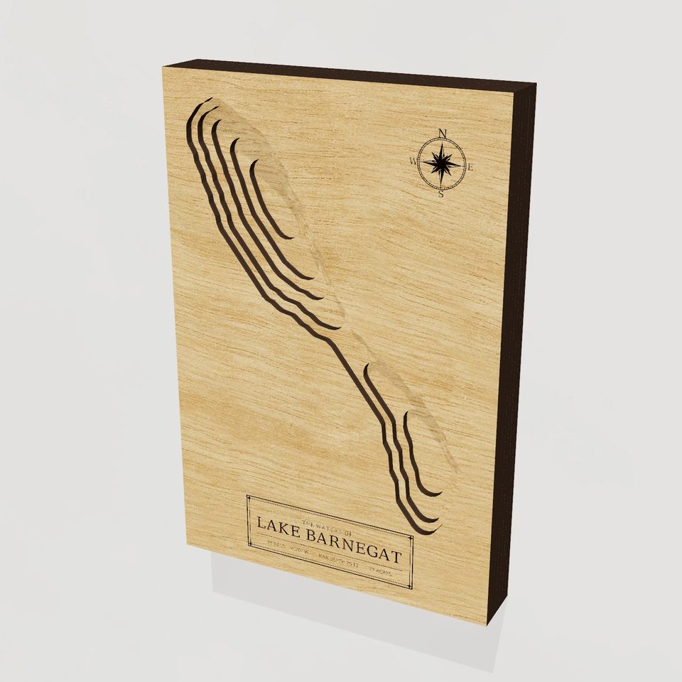Lake Barnegat 3D wood map, hero view