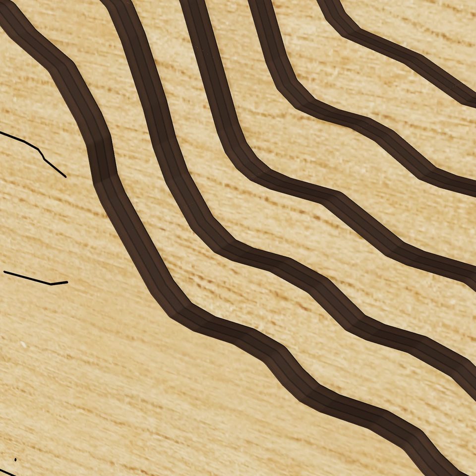 Lake Bavaria 3D wood map, detail view