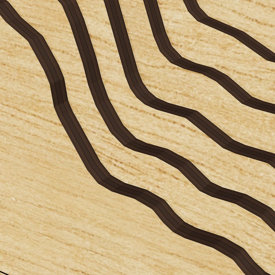 Lake Bavaria 3D wood map, detail view