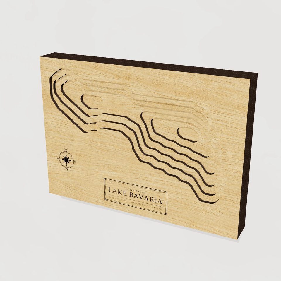 Lake Bavaria 3D wood map, hero view
