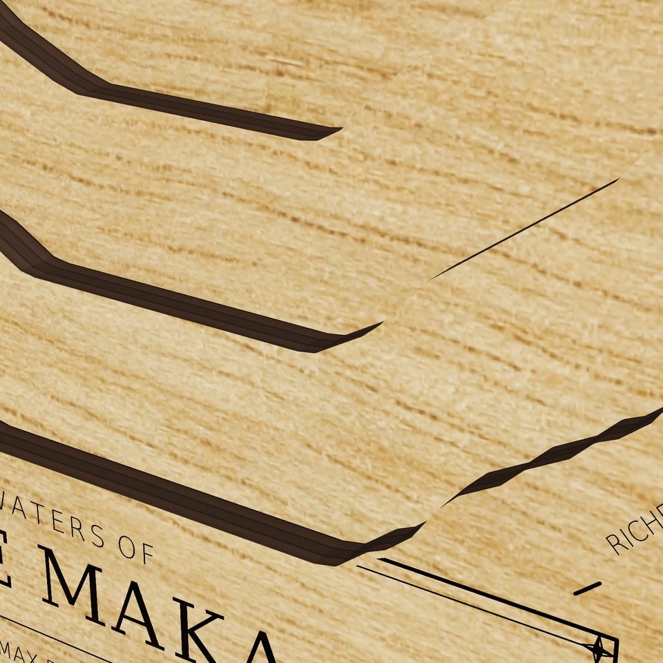 Lake Bde Maka Ska 3D wood map, detail view