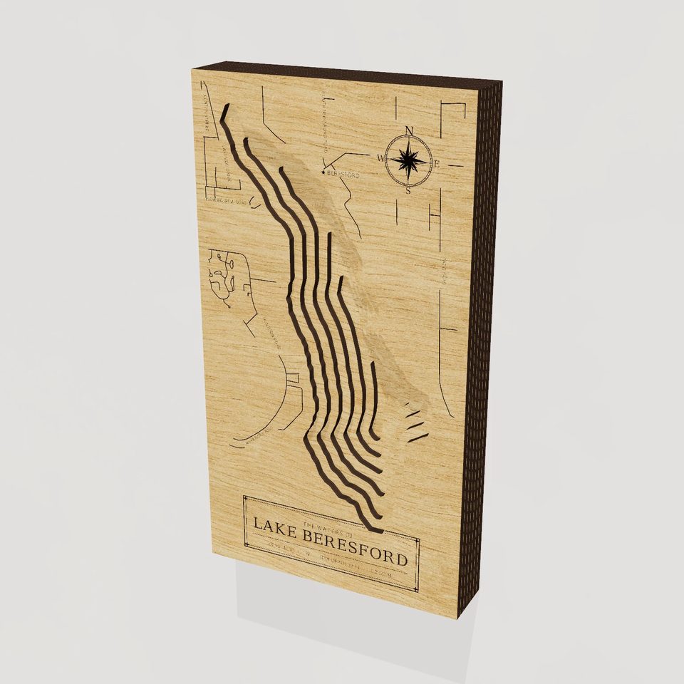 Lake Beresford 3D wood map, hero view