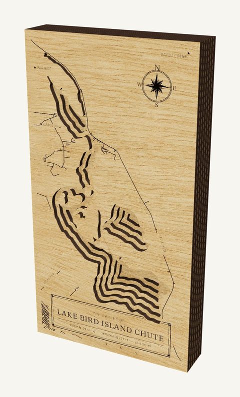 Lake Bird Island Chute wood map
