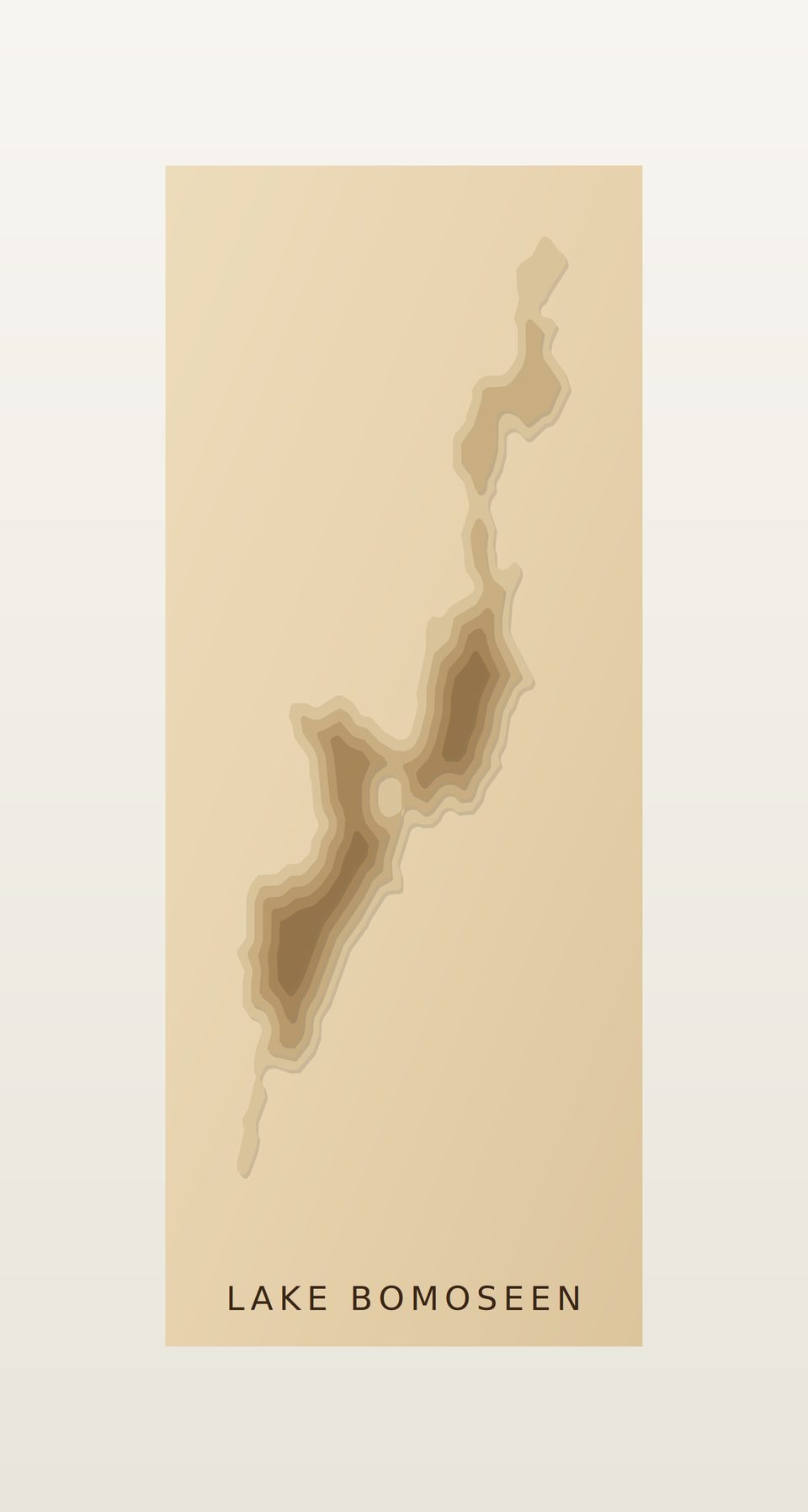 Lake Bomoseen 3D wood map, preview view