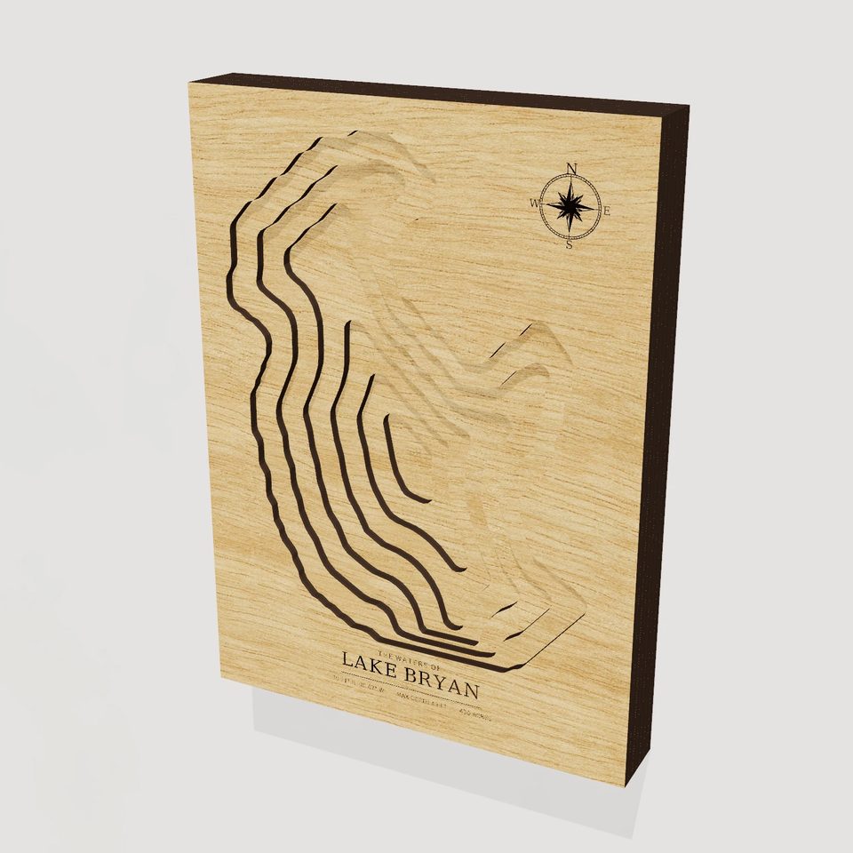 Lake Bryan 3D wood map, hero view