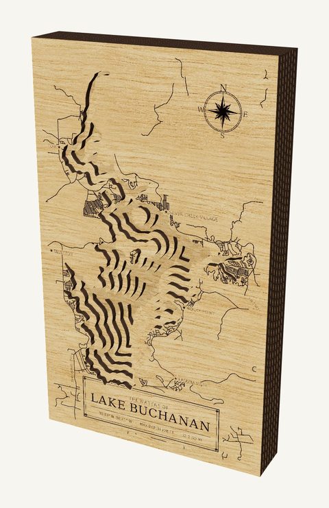 Lake Buchanan wood map