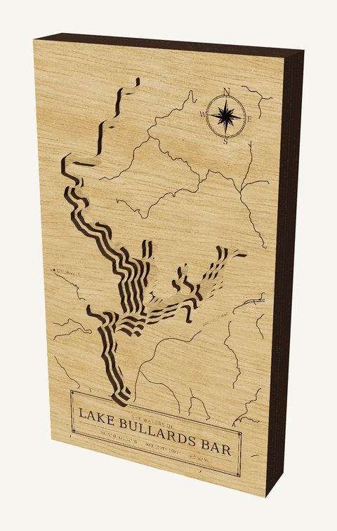 Lake Bullards Bar wood map