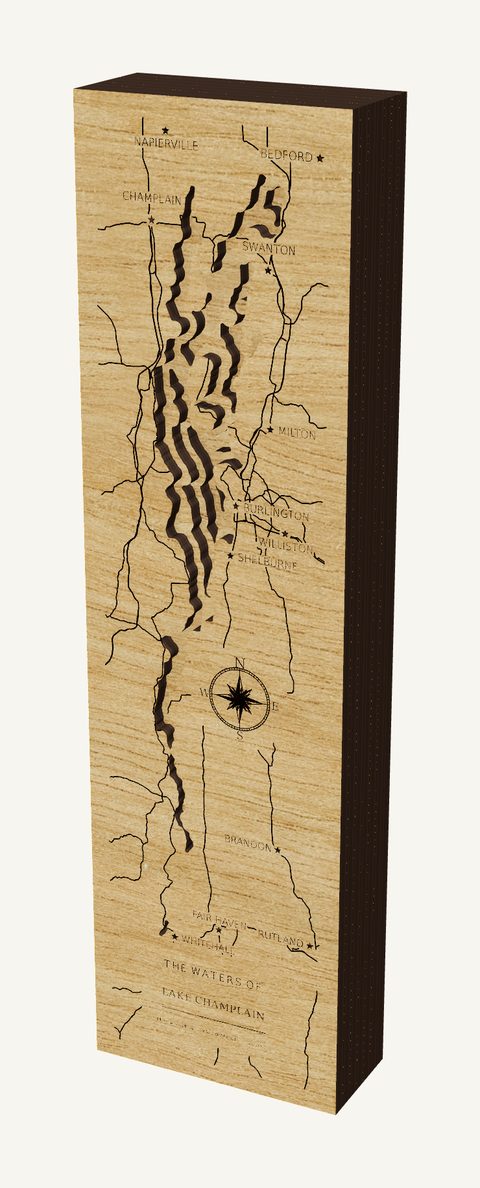 Lake Champlain wood map