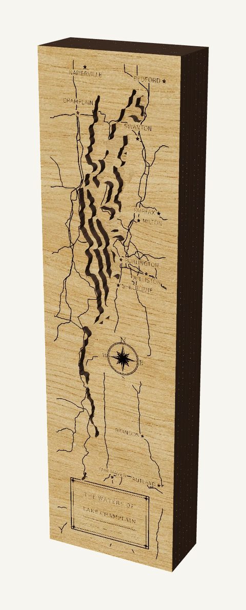 Lake Champlain wood map