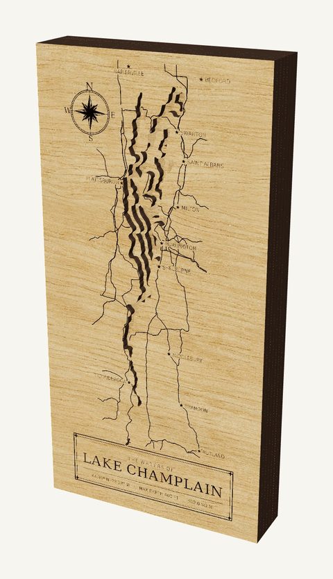 Lake Champlain wood map