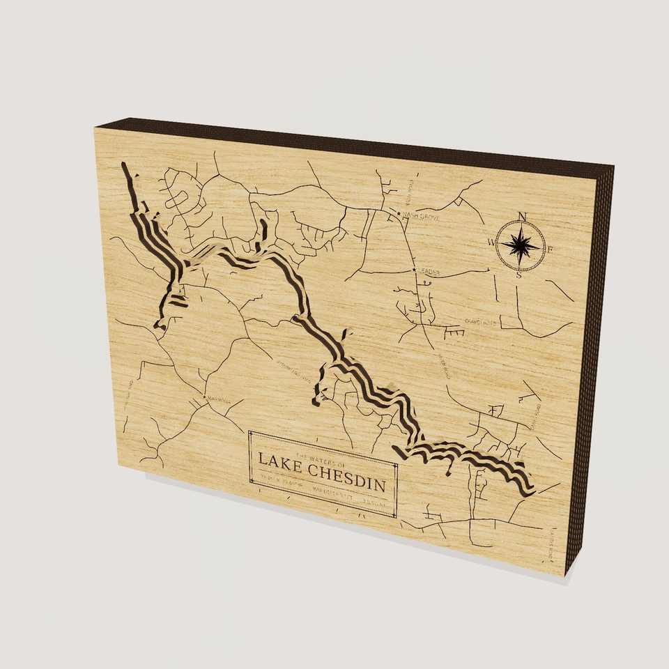 Lake Chesdin 3D wood map, hero view