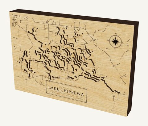 Lake Chippewa wood map
