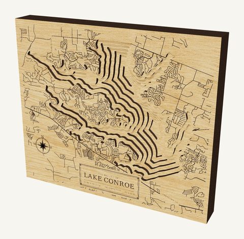 Lake Conroe wood map
