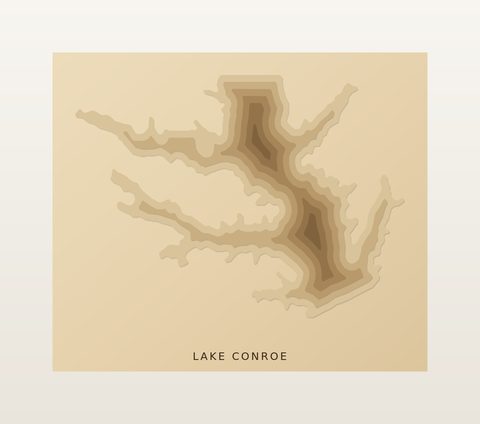 Lake Conroe wood map