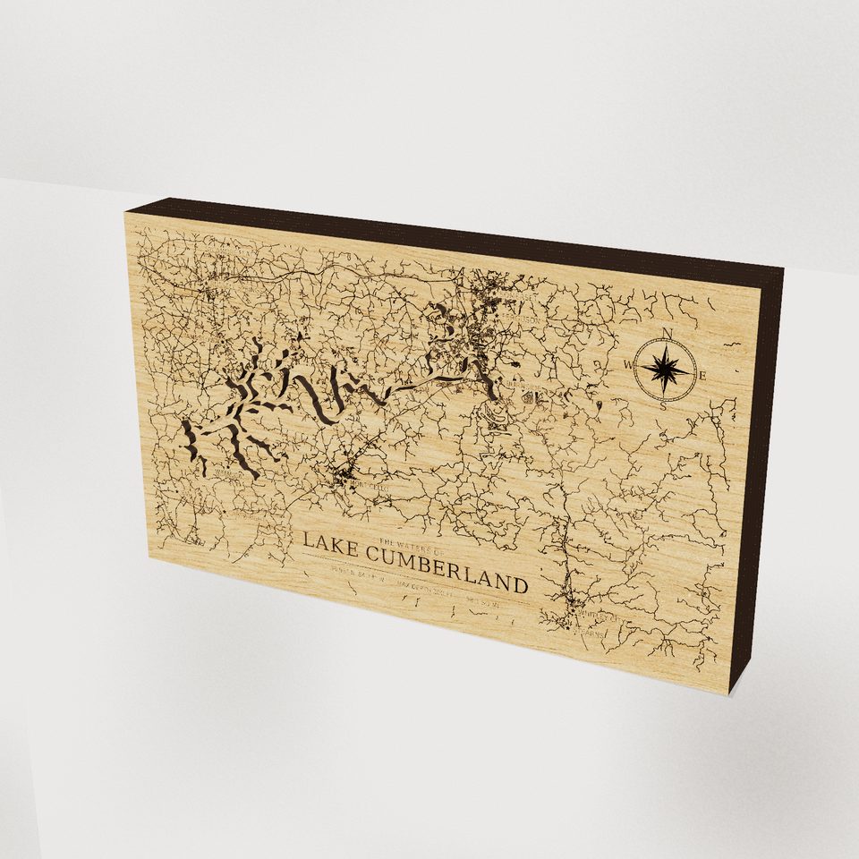 Lake Cumberland 3D wood map, hero view
