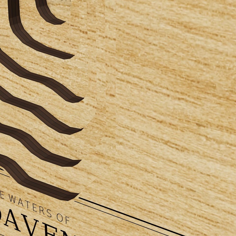 Lake Davenport 3D wood map, detail view