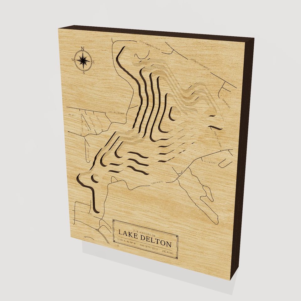 Lake Delton 3D wood map, hero view