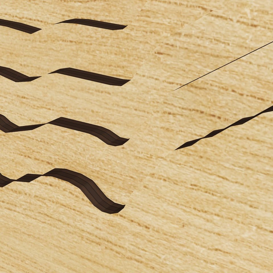 Lake Denmark 3D wood map, detail view