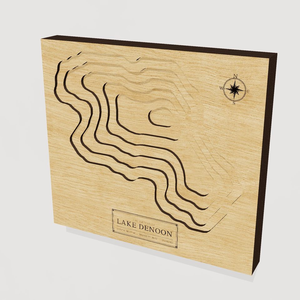 Lake Denoon 3D wood map, hero view