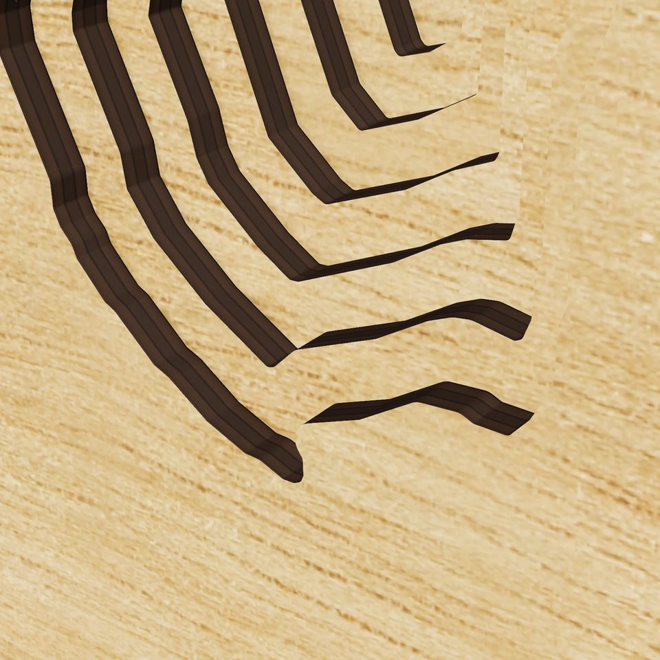 Lake Dexter 3D wood map, detail view
