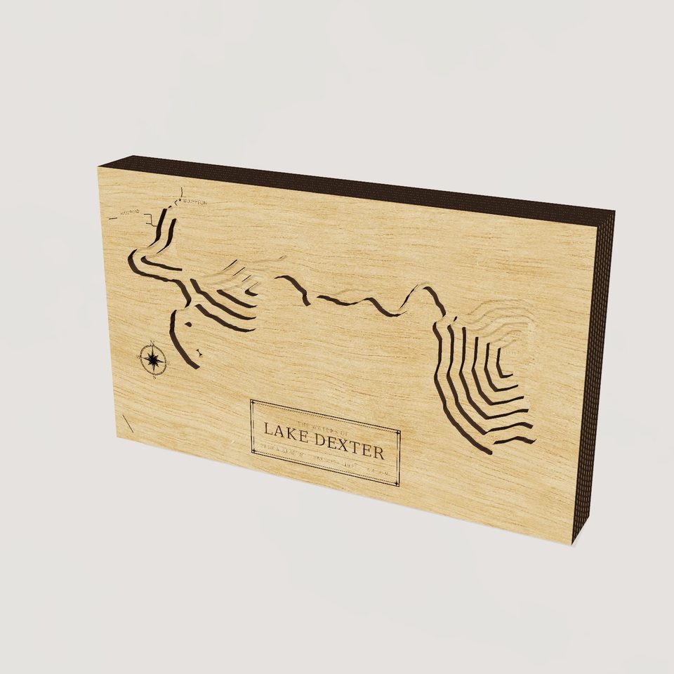 Lake Dexter 3D wood map, hero view