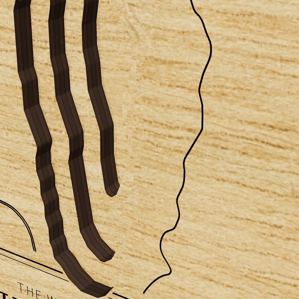 Lake Dillon 3D wood map, detail view